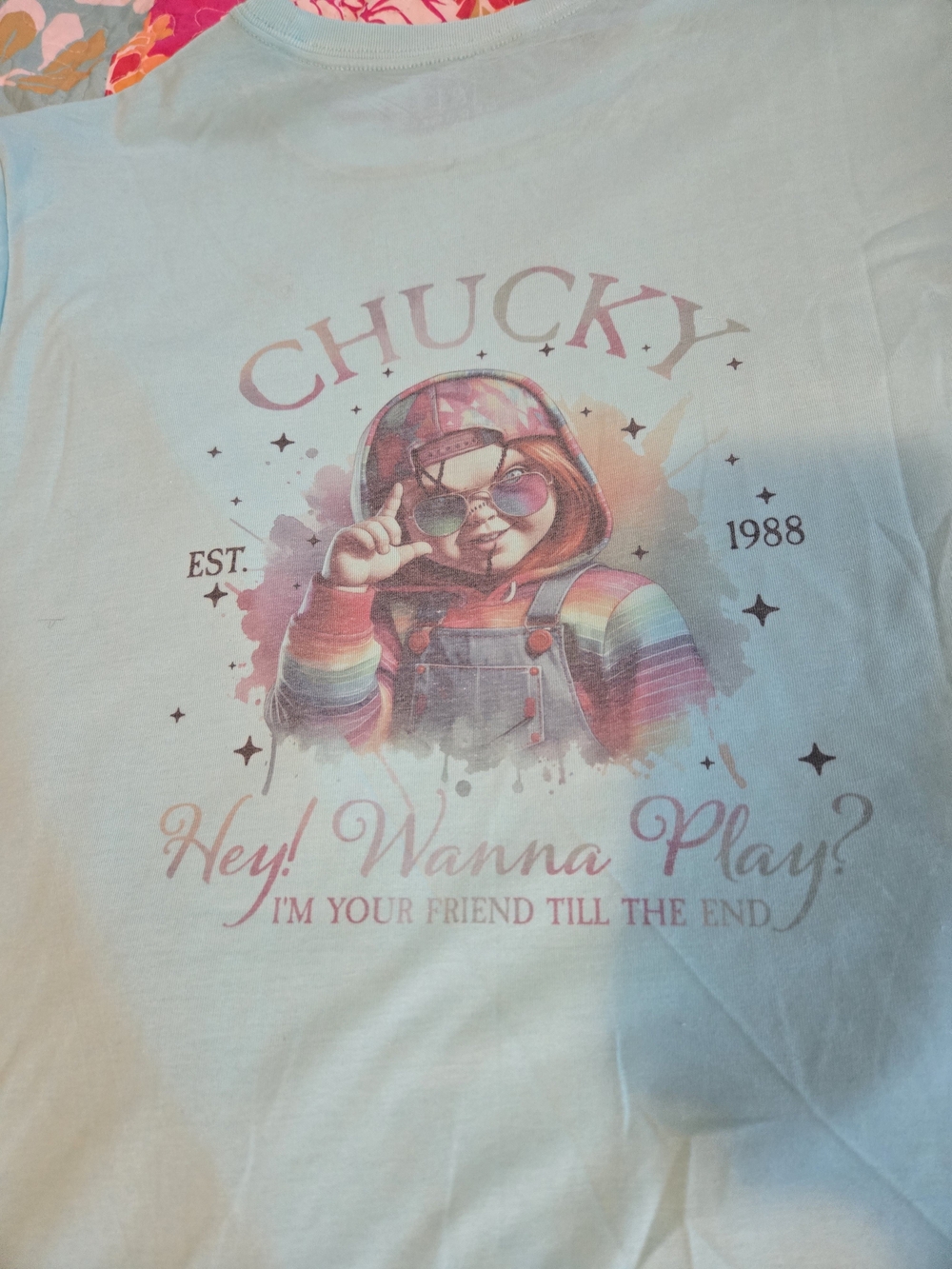 George Light Blue Chucky Graphic Short Sleeve Tee